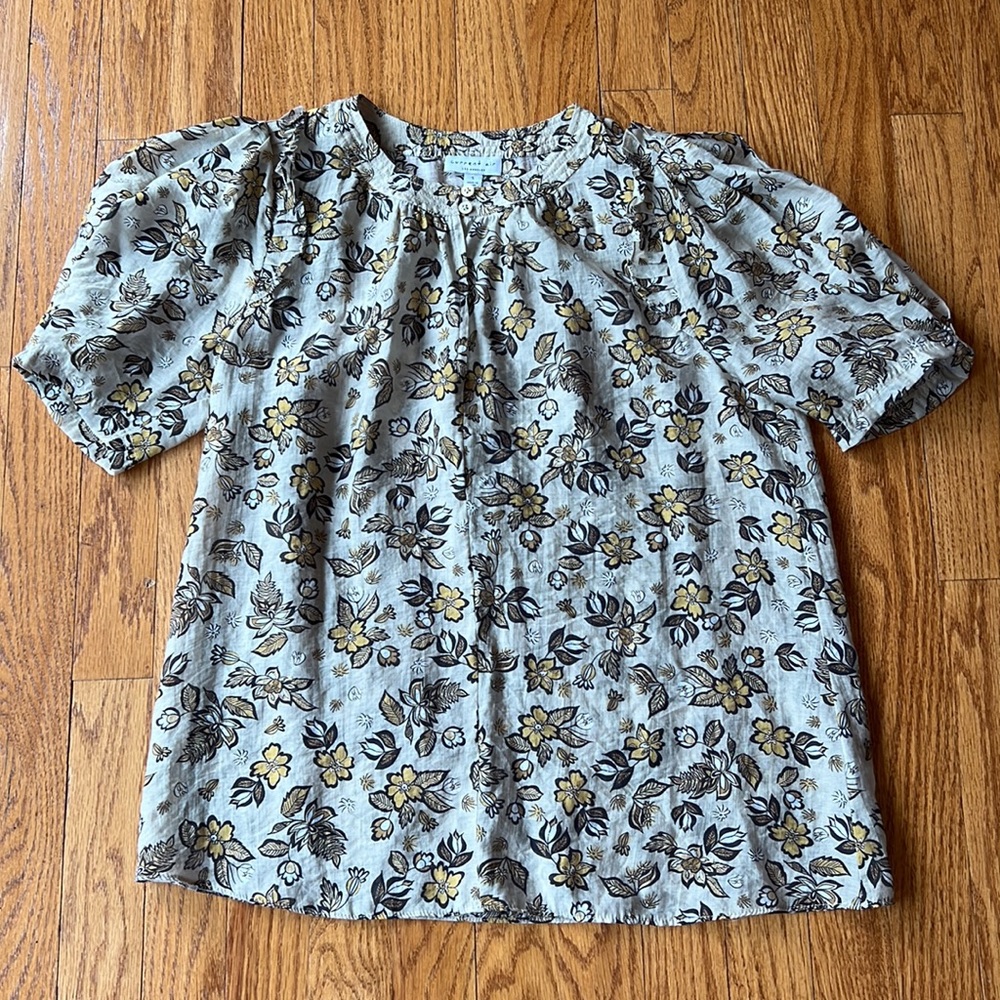 Current Air Floral Split Neck Blouse Anthropologi… - image 3